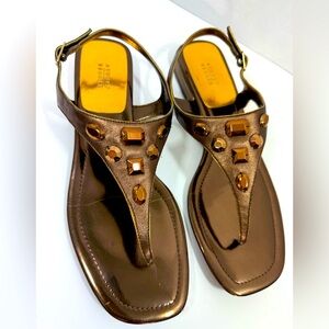Audrey Brooke Bronze Sandal with Jewel accent